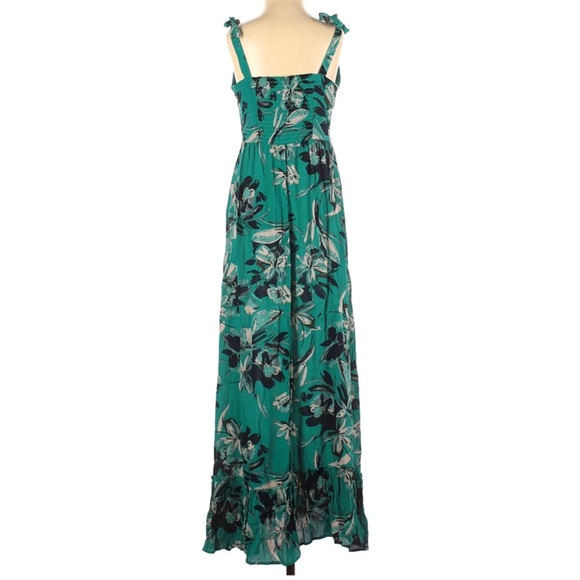 Tahari teal floral ruffle beach maxi dress - Picture 6 of 6